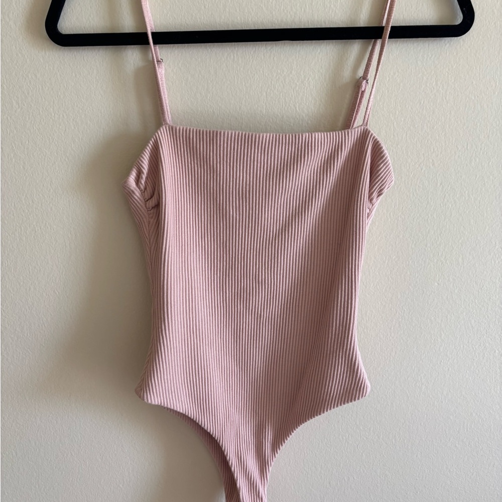 Pink Ribbed Bodysuit